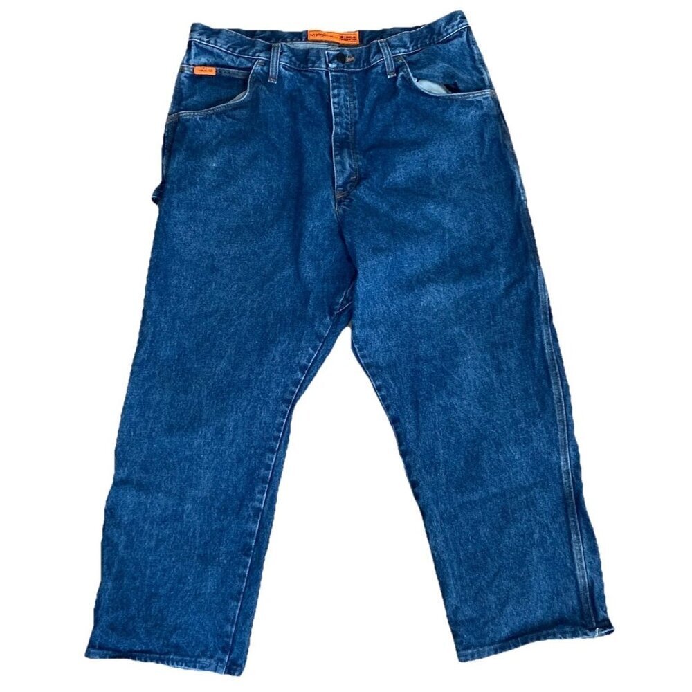 Wrangler Riggs FR Jeans 36x27 HRC2 Fire Resistant Carpenter Denim Blue Stretch